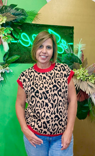 Leopard Sweater Vest