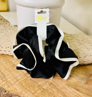 Black Ruffle Up Scrunchy
