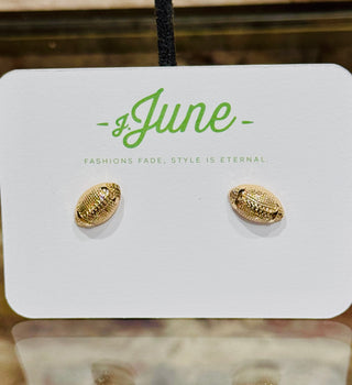 Gold Football Stud Earrings