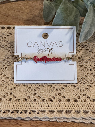 Red Raiders Gold Beaded Bracelet