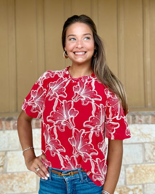 Yvette Red Blouse