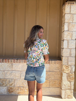 Jane Raw Hem Denim Short