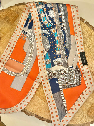 Orange Intricate Scarf