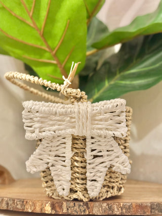 White Woven Bow Basket
