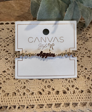 Aggies Gold Beaded Bracelet