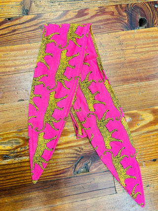 Leopard Pink Ascot Scarf