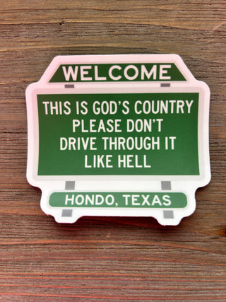 This is Gods Country Sticker