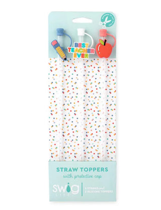 Teacher Life Straw Topper Set