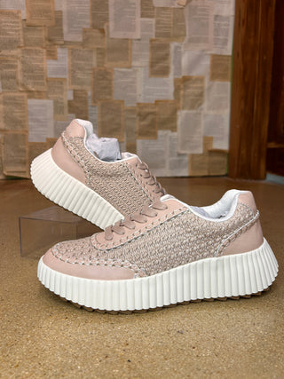 Cassie Knitted Blush Platform Sneaker