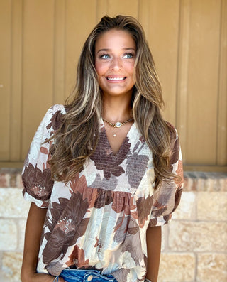 Aubrey Mocha Blouse