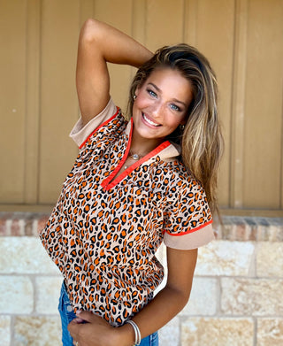 Heather Quarter Zip Blouse