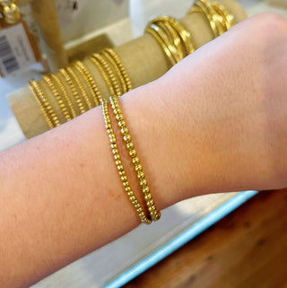 S/M Gold Beaded Bracelet Stack