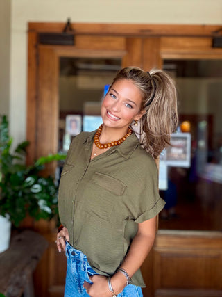 Natalia Olive Top