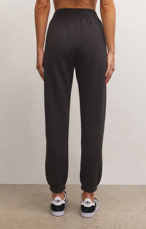 Slim Quilted Jogger Black