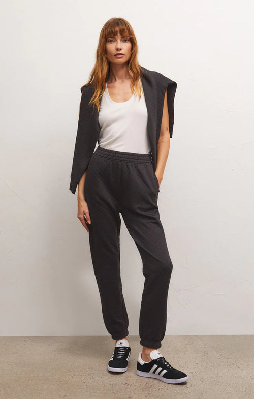 Slim Quilted Jogger Black