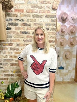 Wreck'Em Sequin Sweater Top