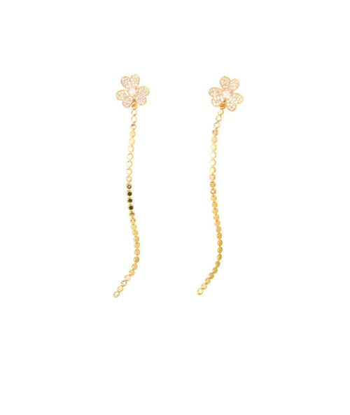 Delicate Flower Drops 18k Gold Fill Earrings
