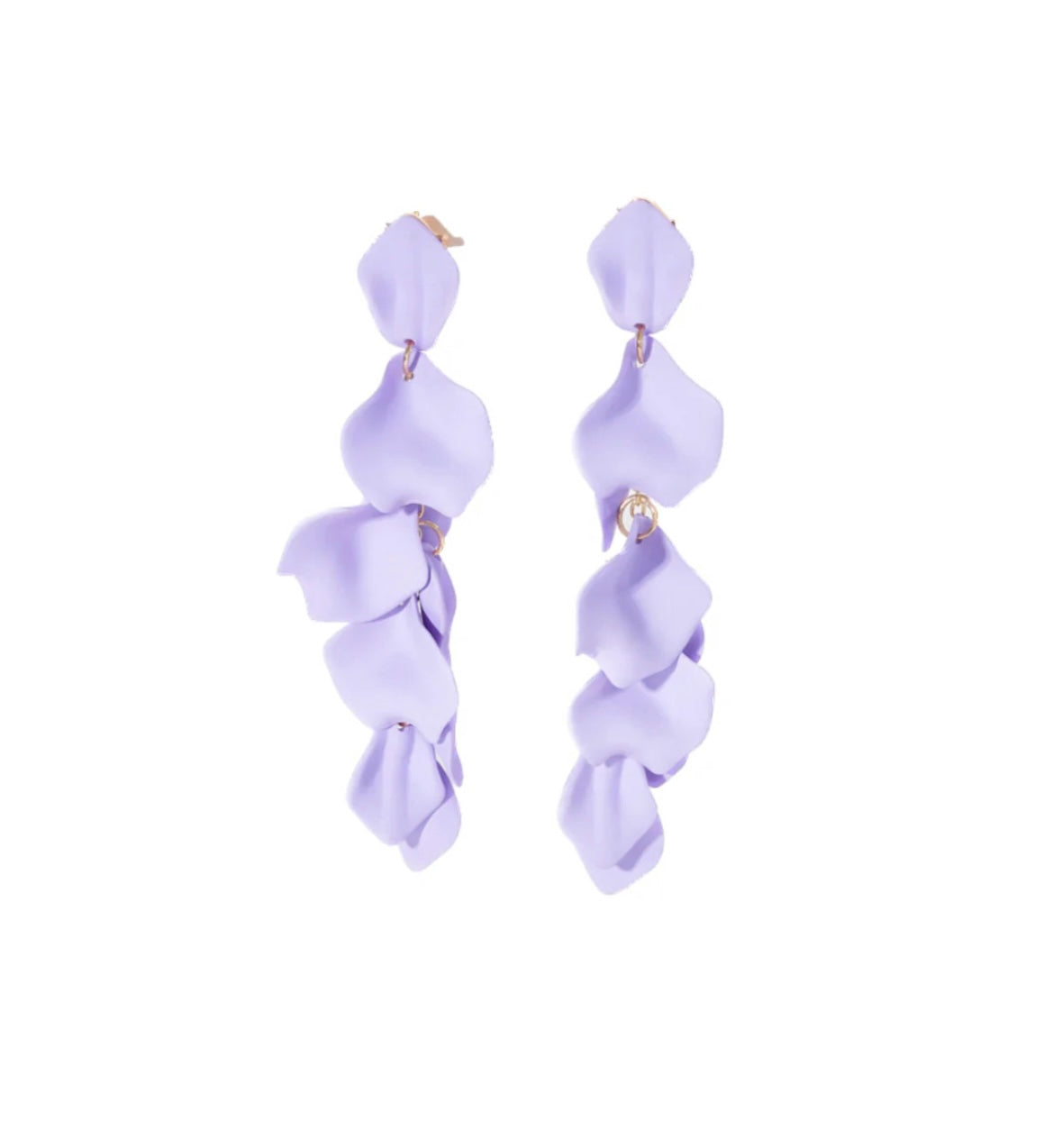 Satin Petal Dusters Lavender Earrings