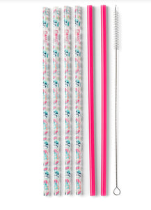Party Animal & Hot Pink Tall Straw Set