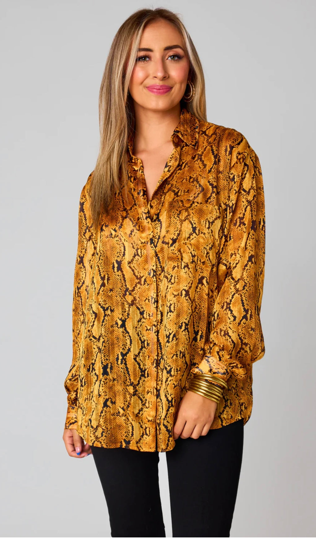 Snake Charmer Button-Up Blouse
