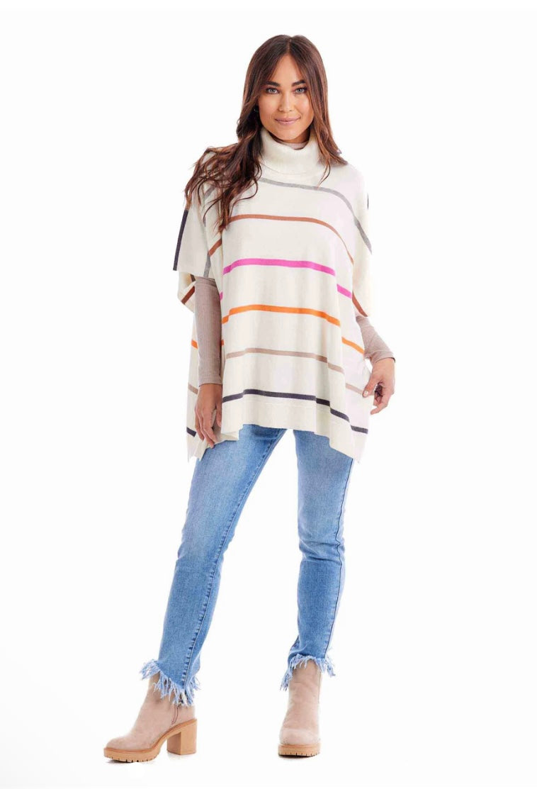 Juno Colorful Stripe Poncho