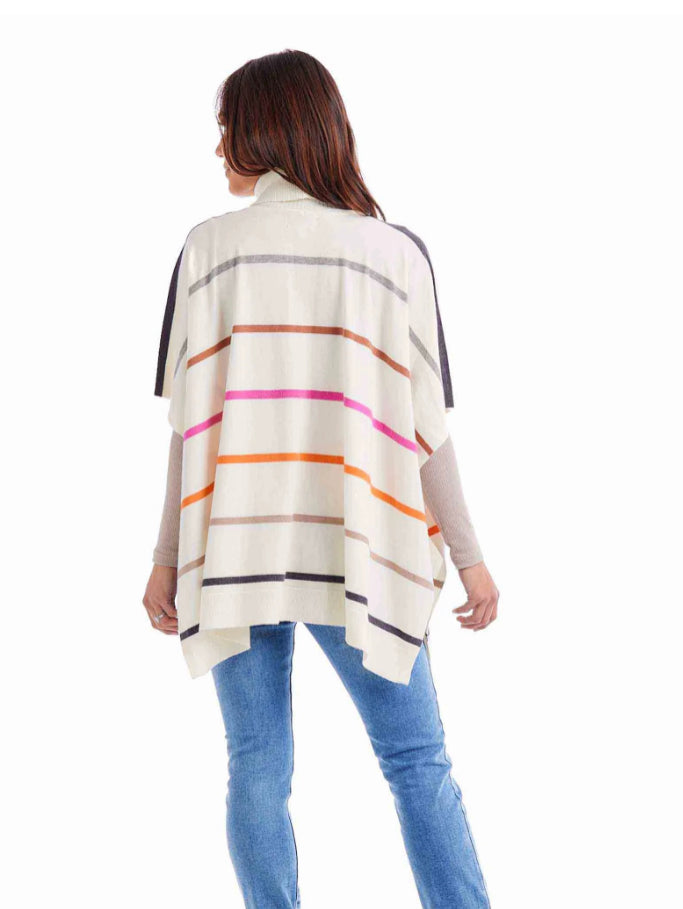 Juno Colorful Stripe Poncho