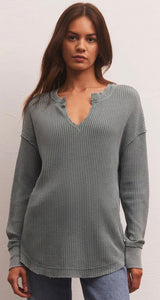 Calypso Green Driftwood LS Thermal Top