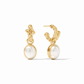 Julie Vos Nassau Hoop and Charm Pearl Earring