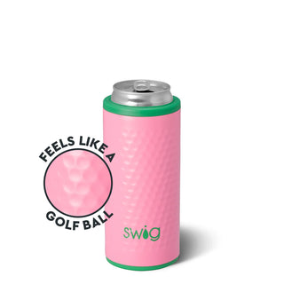 Swig Pink Golf Ball Skinny Can Cooler 12oz