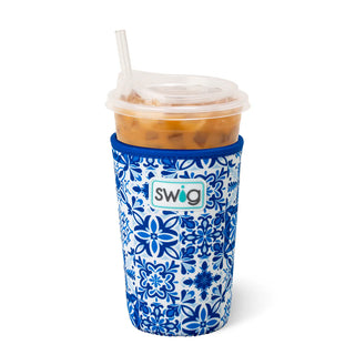 Swig Indigo Tiles Iced Cup Coolies Medium