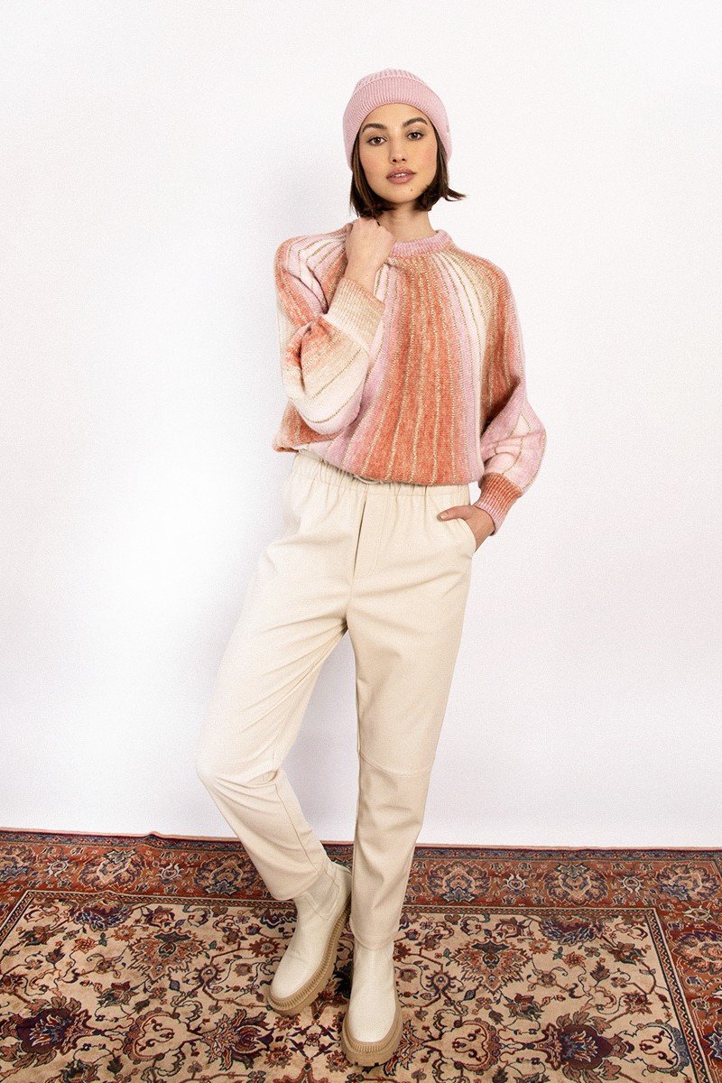 Pink Batwing Sleeve Sweater