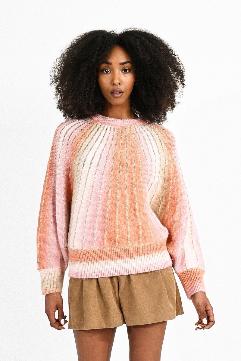 Pink Batwing Sleeve Sweater