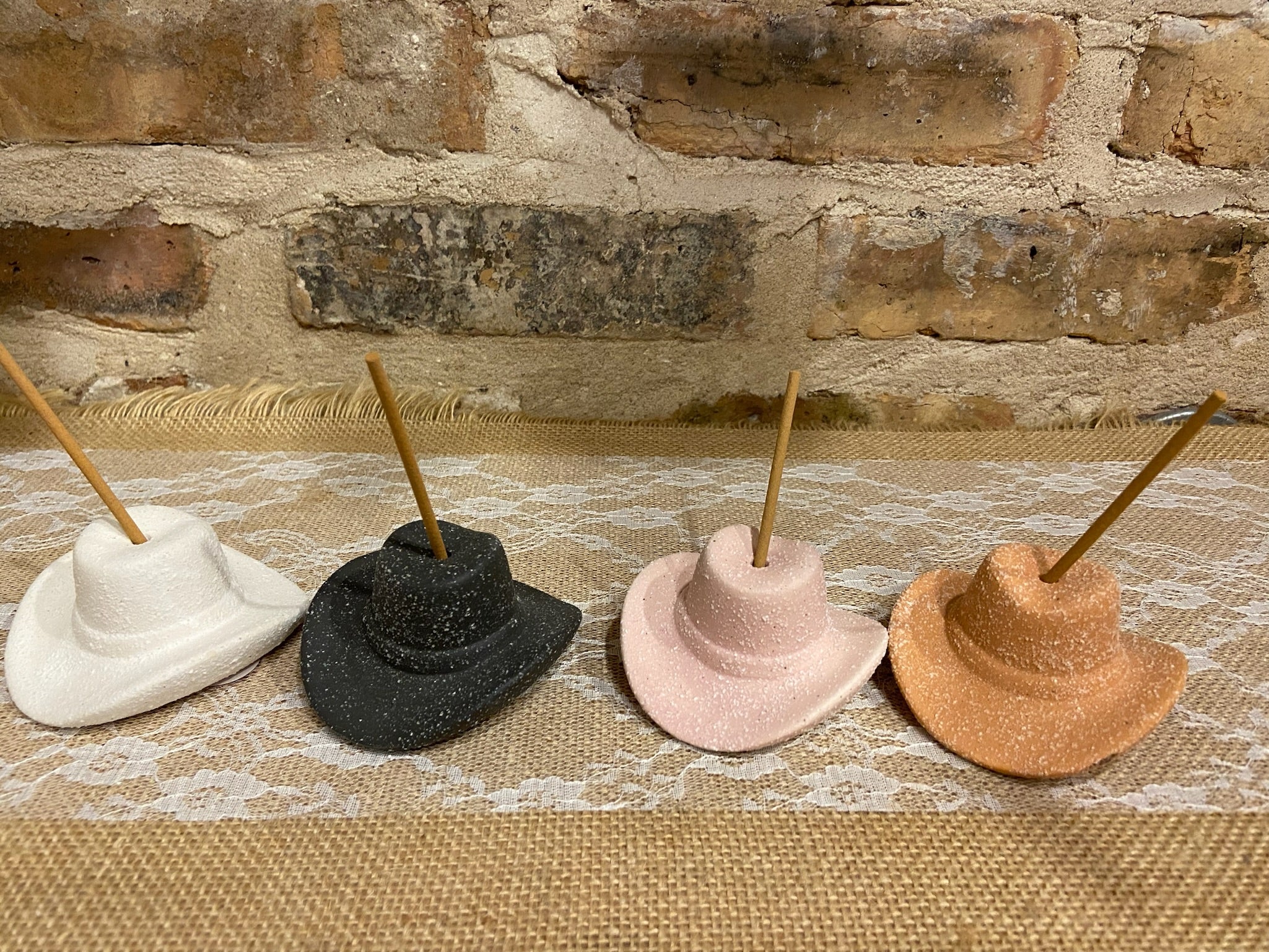 Terracotta Cowboy Hat Incense Holder