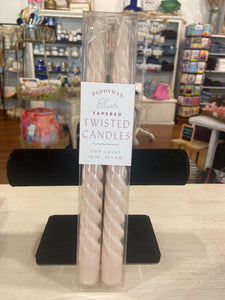 Twisted Taper Blush Candles