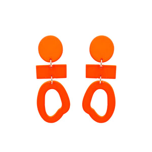 Bright Orange Guernica Drop Earrings
