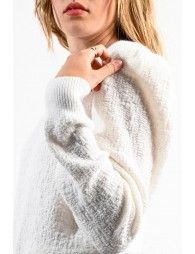 White Puff Sleeve Sweater