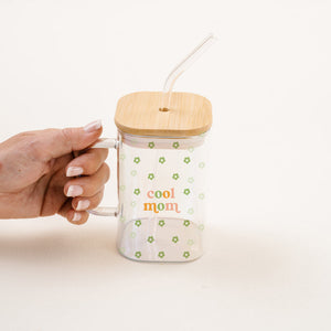 Square Glass Cup - Cool Mom 20oz