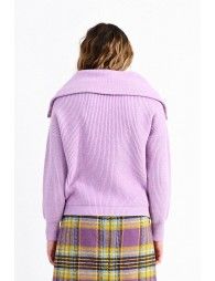 Mauve Zip Turtleneck Sweater