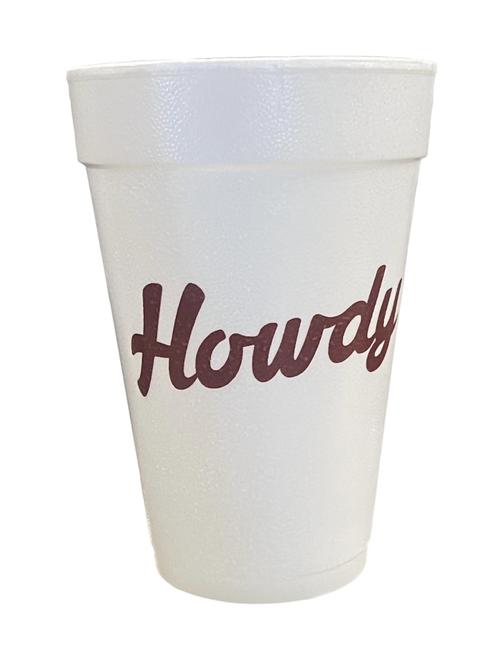 Howdy Styrofoam Cups