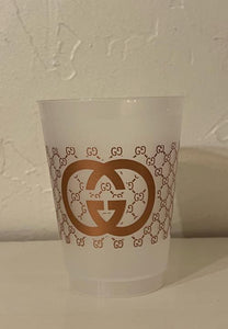 Metallic Gold Gucci Plastic Cups