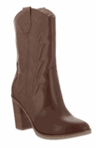 Brown Luggage Mid Calf Boots