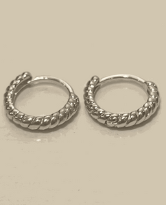 Silver Mini Twisted Hoops