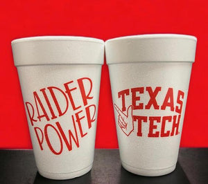RAIDER POWER Texas Tech Styrofoam Cups