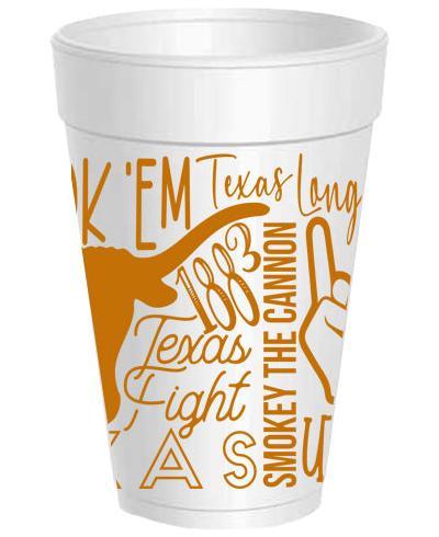 TEXAS Traditions Styrofoam Cups