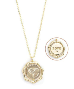 Gold Flip Heart Necklace