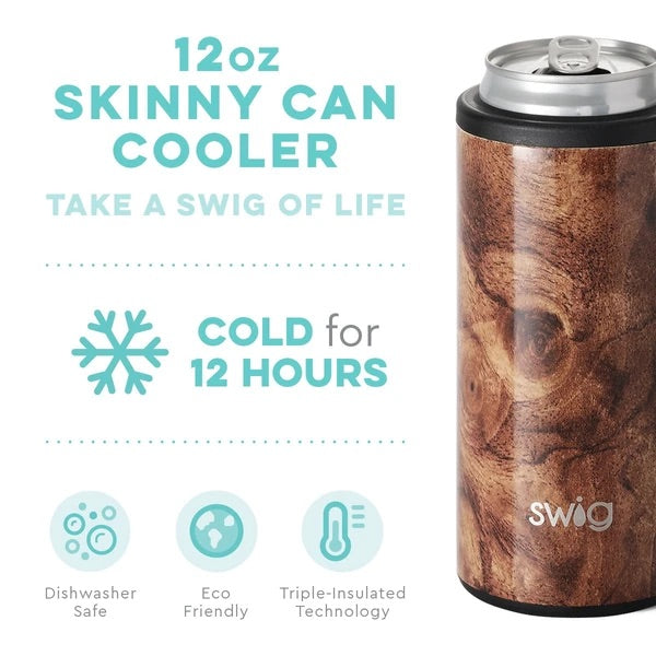 Black Walnut Swig Skinny Can Cooler