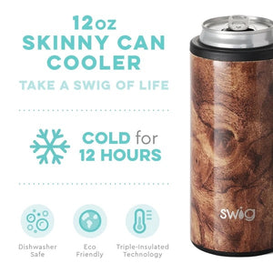 Black Walnut Swig Skinny Can Cooler