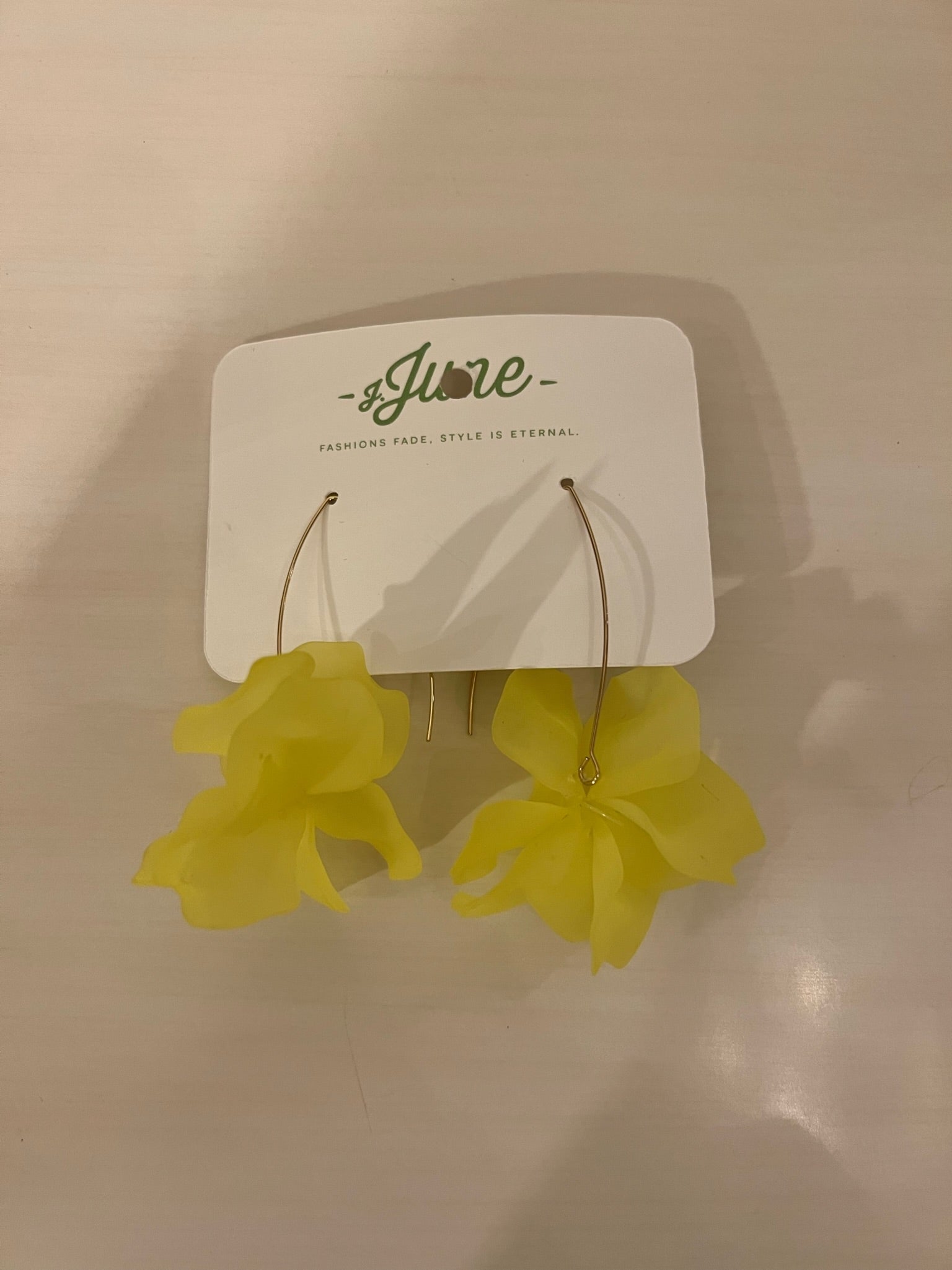 Yellow Air Bloom Drop Earrings
